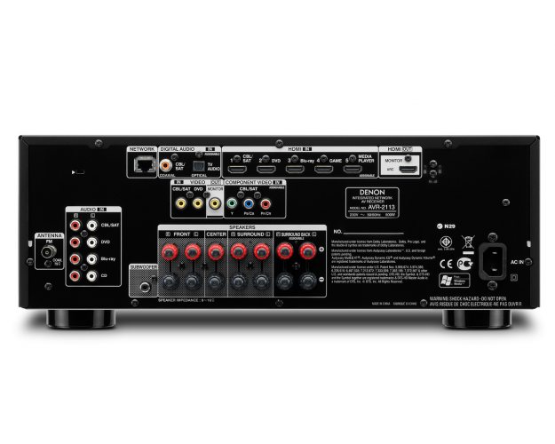 Задняя панель Denon AVR-2113